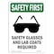 Signmission OSHA Sign, Glasses And W/ Symbol, 18in X 12in Aluminum, 12" W, 18" H, Portrait, OS-SF-A-1218-V-11293 OS-SF-A-1218-V-11293 - alternate 1